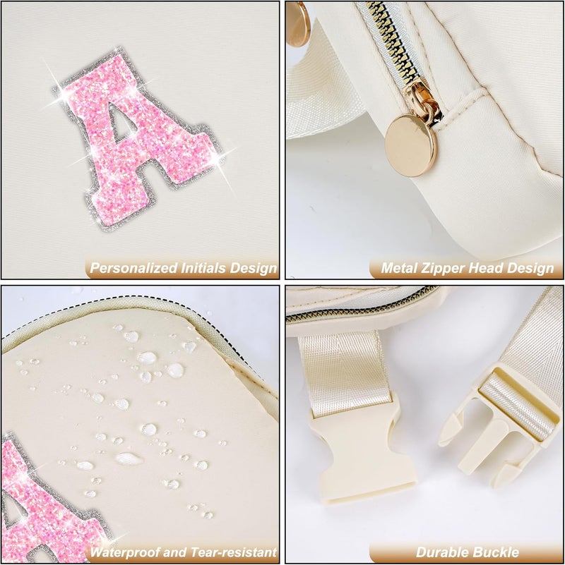 Uygafly Graduation Gifts for Girls Teens Kids Daughter Sister Her - Birthday Gifts for 3 4 5 6 7 8 9 10 11 12 13 Year Old Girls,Fanny Pack Crossbody Bag Belt Bag Cute Trendy Stuff | Cream,Initial A - Image 4